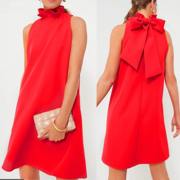 Pomander Place Dresses & Skirts - Pomander Place X Tuckernuck Blythe Dress Poppy Red Mini Shift Swing Stand Collar